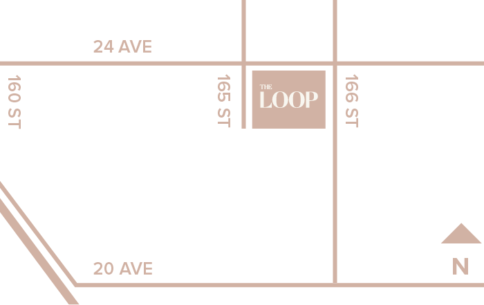 Locator map showing LOOP at 24 Avenue and 166 Street in South Surrey BC