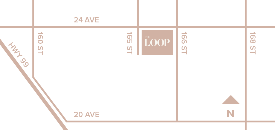 Locator map showing LOOP at 24 Avenue and 166 Street in South Surrey BC